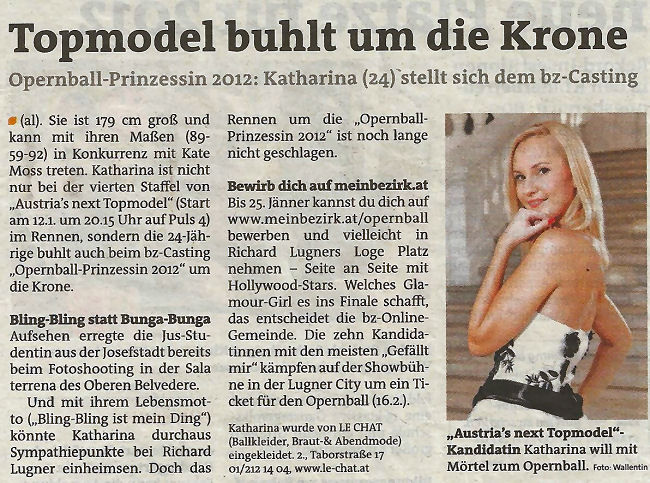 Katharina, Austrias next Topmodel Kandidatin trägt Le Chat
